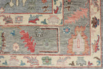 9x12 Light Blue and Multicolor Turkish Oushak Rug