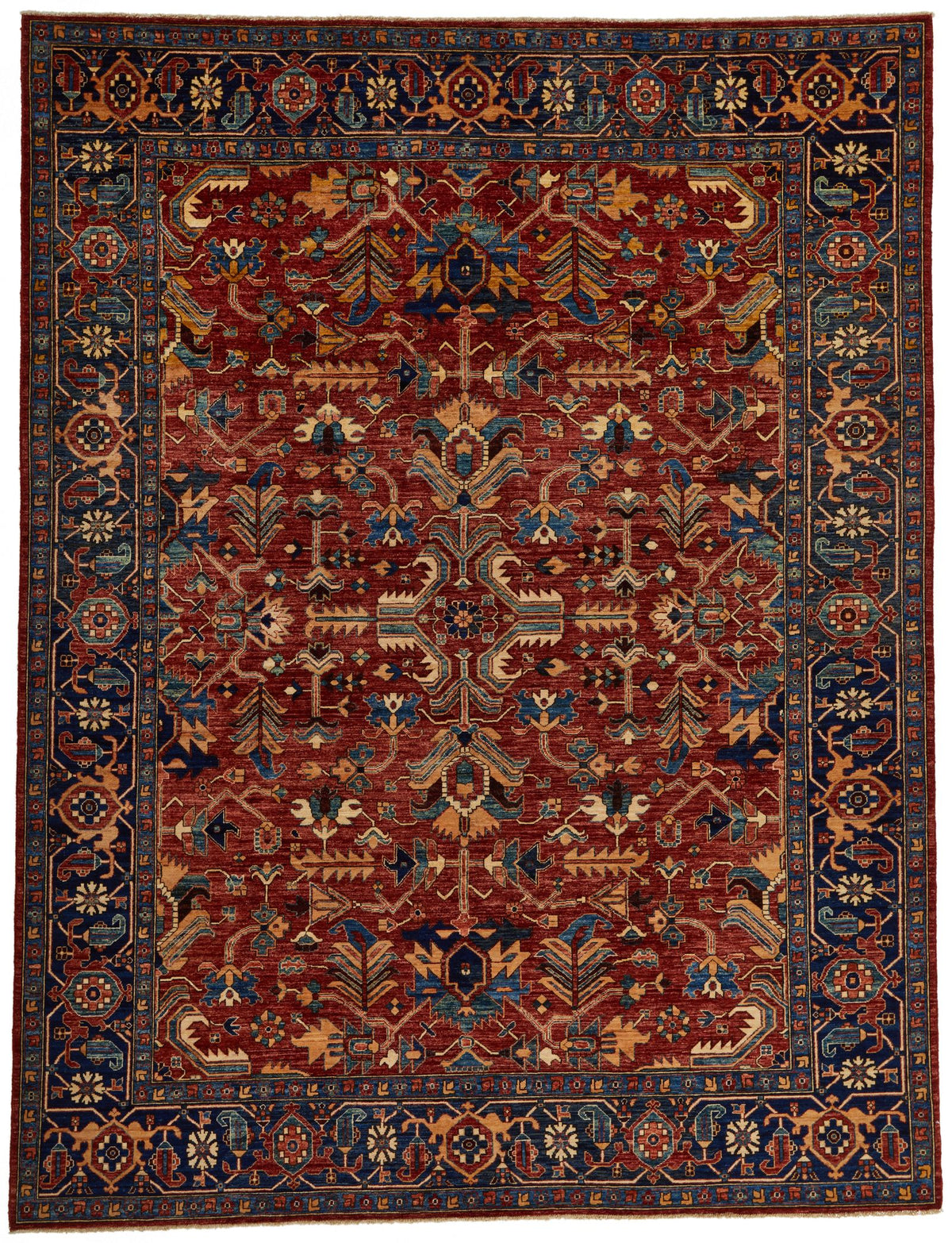 9x12 Red and Navy Anatolian Traditional Rug