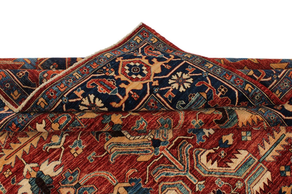 9x12 Red and Navy Anatolian Traditional Rug