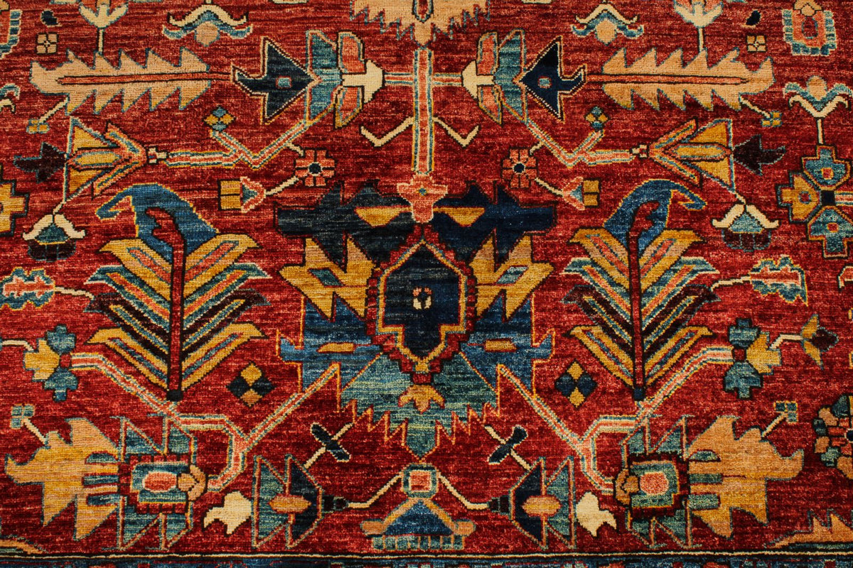 9x12 Red and Navy Anatolian Traditional Rug