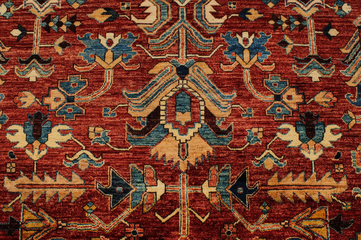 9x12 Red and Navy Anatolian Traditional Rug