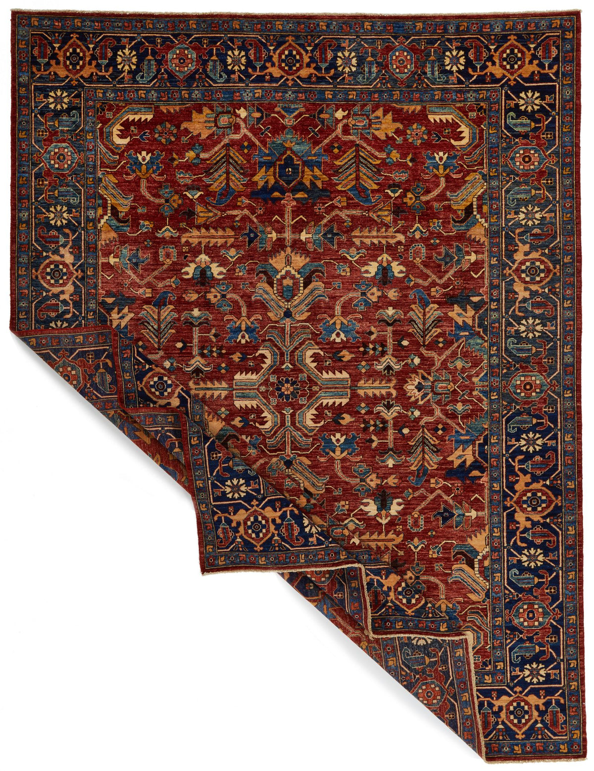 9x12 Red and Navy Anatolian Traditional Rug