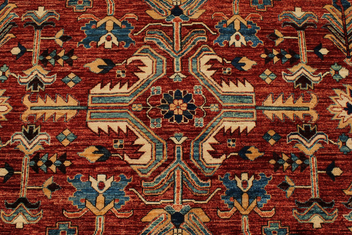 9x12 Red and Navy Anatolian Traditional Rug
