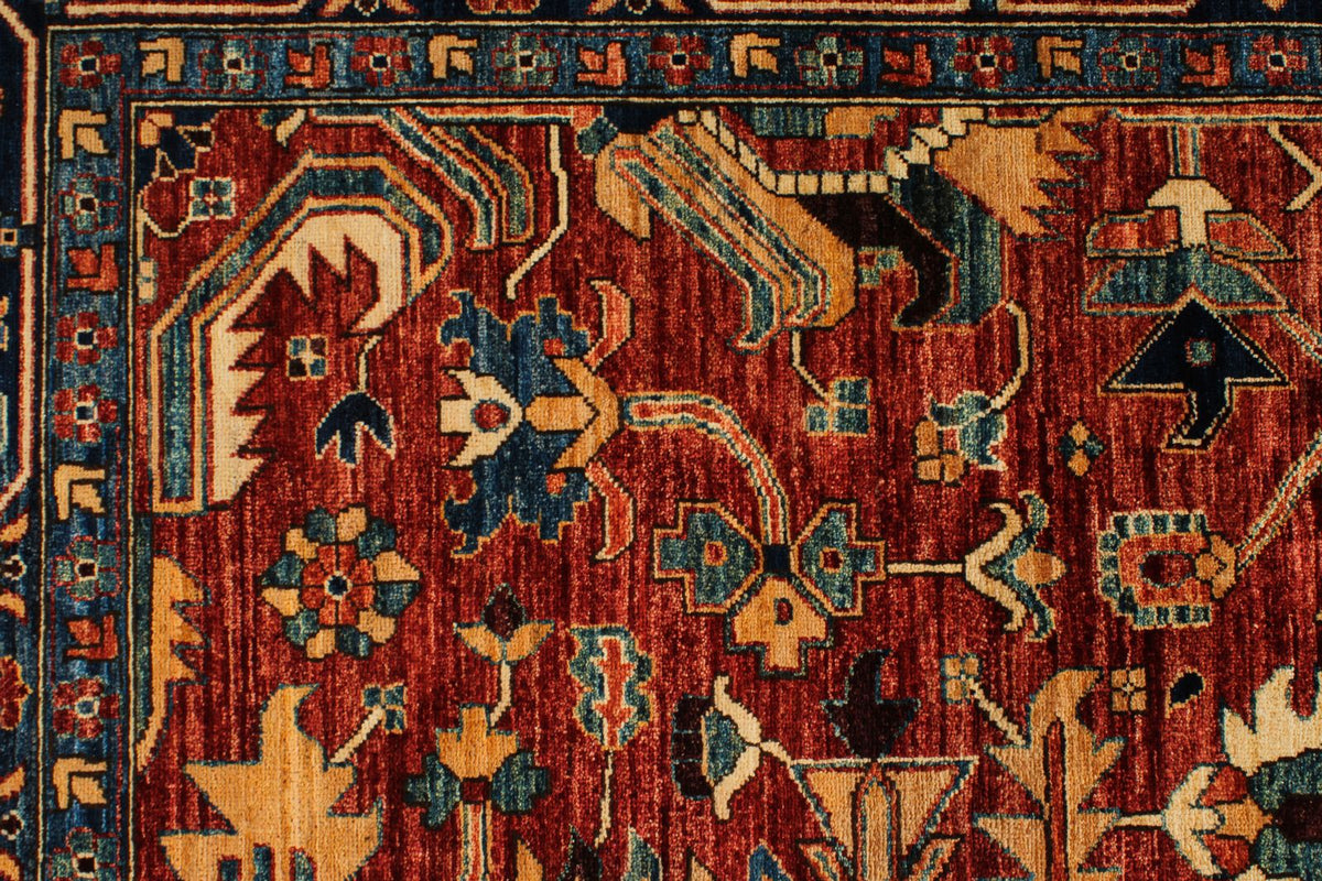 9x12 Red and Navy Anatolian Traditional Rug