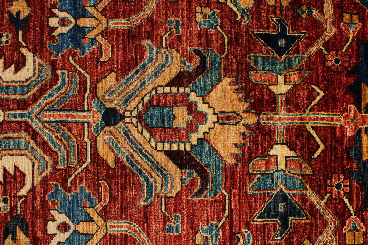 9x12 Red and Navy Anatolian Traditional Rug