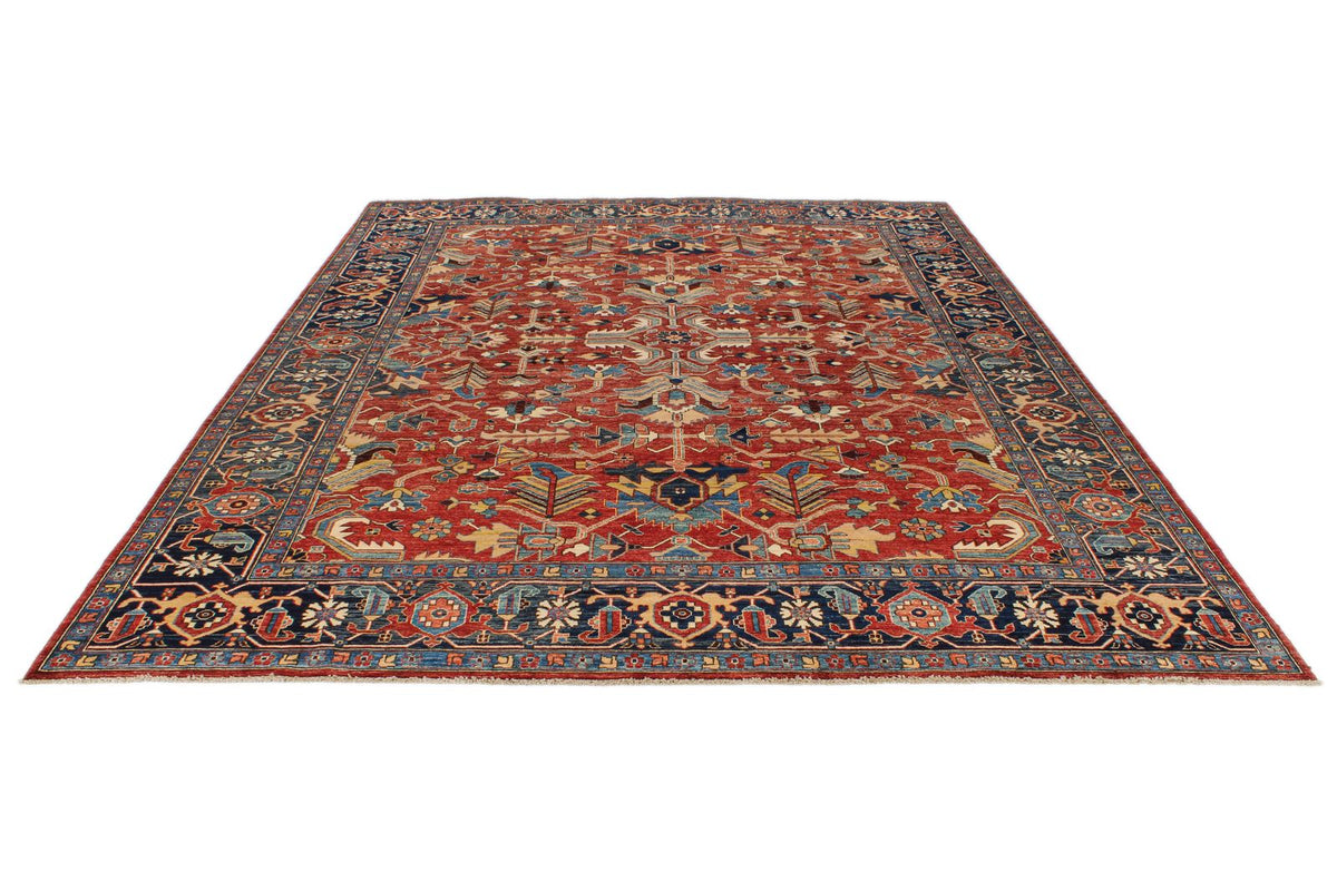 9x12 Red and Navy Anatolian Traditional Rug
