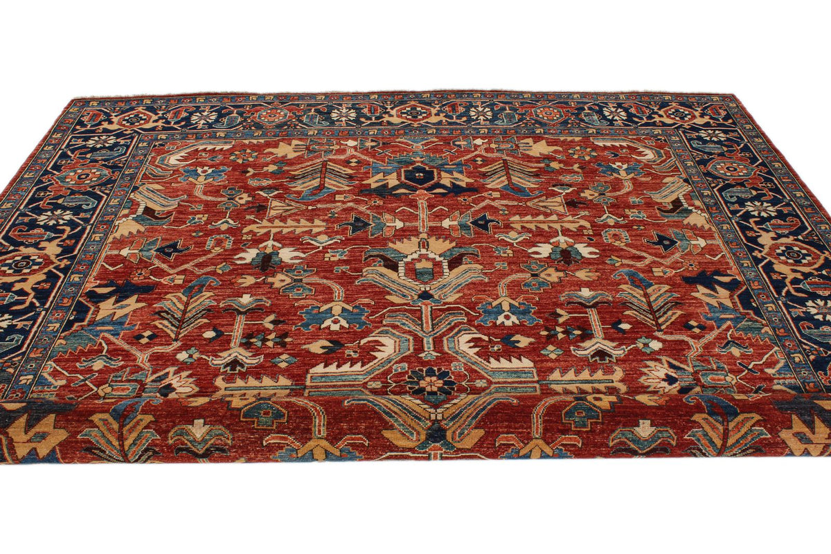 9x12 Red and Navy Anatolian Traditional Rug
