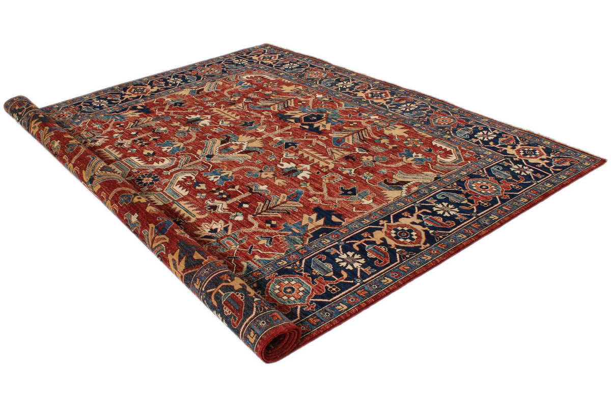 9x12 Red and Navy Anatolian Traditional Rug