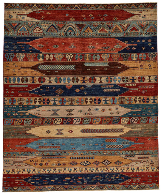 8x10 Multicolor Anatolian Tribal Rug