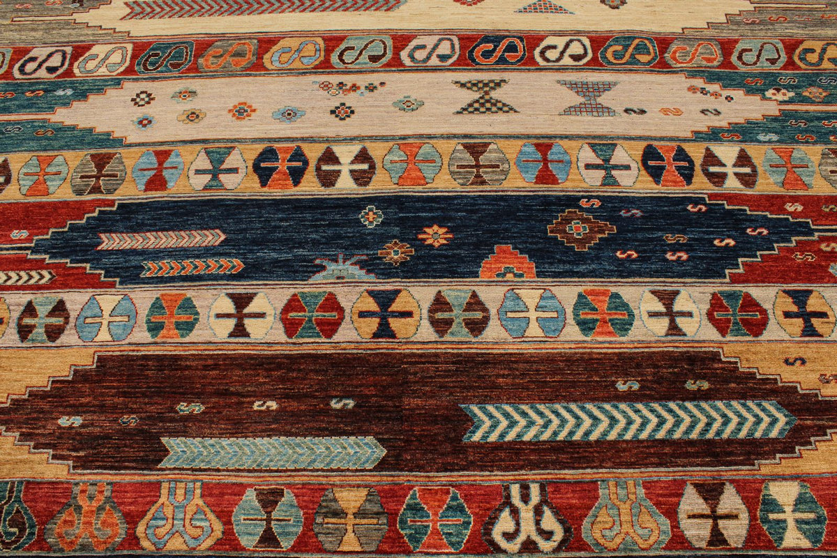8x10 Multicolor Anatolian Tribal Rug
