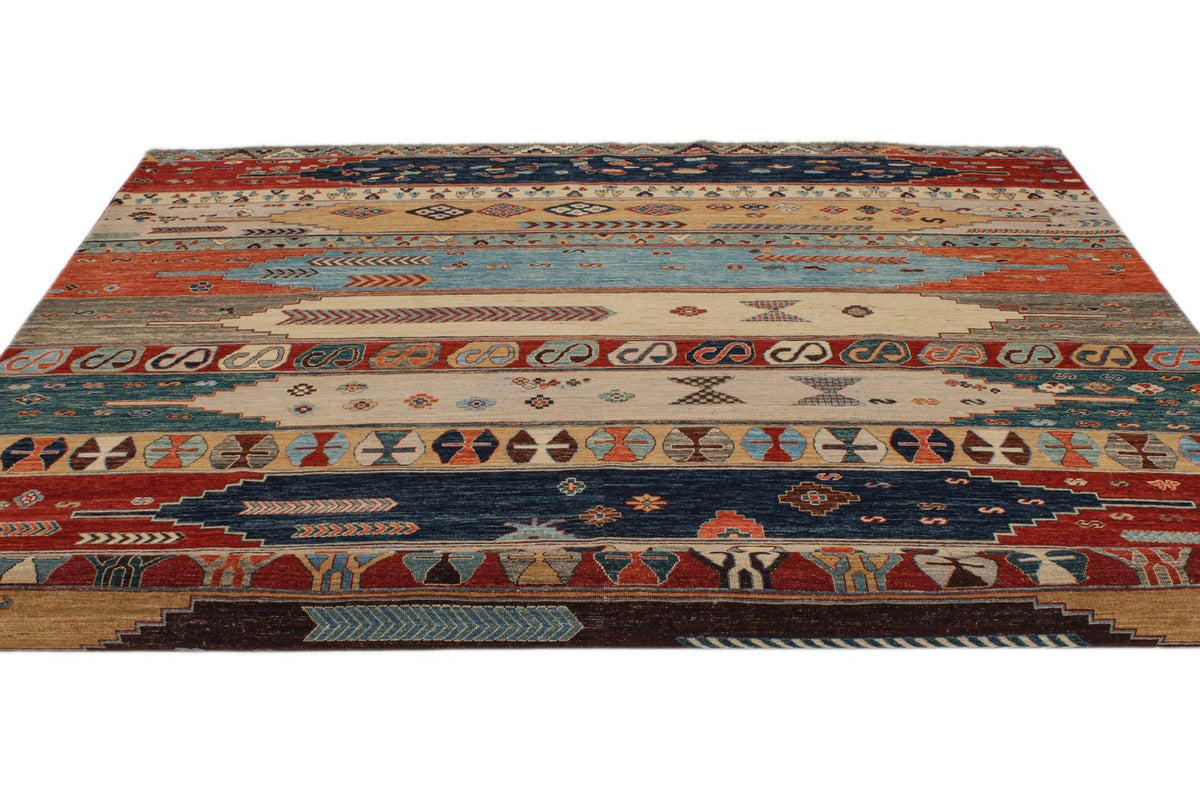 8x10 Multicolor Anatolian Tribal Rug