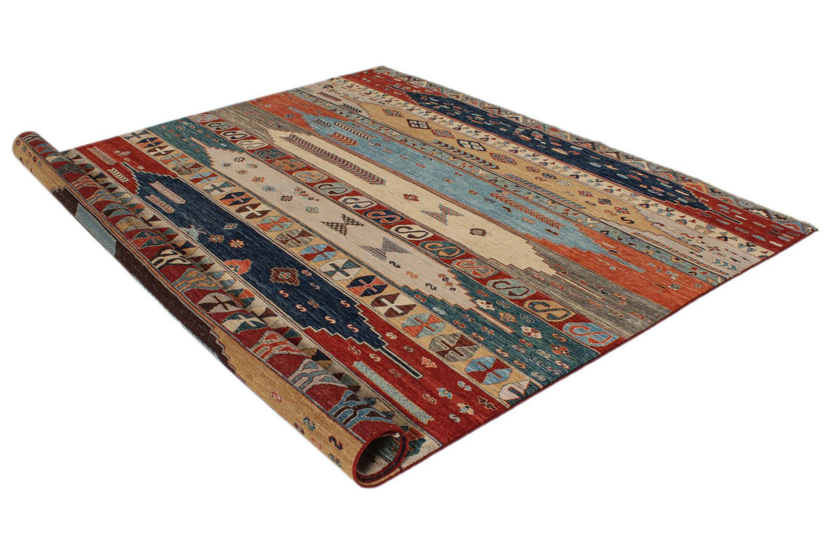 8x10 Multicolor Anatolian Tribal Rug