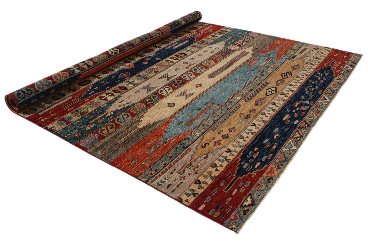8x10 Multicolor Anatolian Tribal Rug