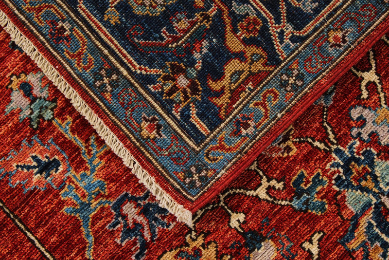 6x9 Rust and Navy Anatolian Traditional Rug