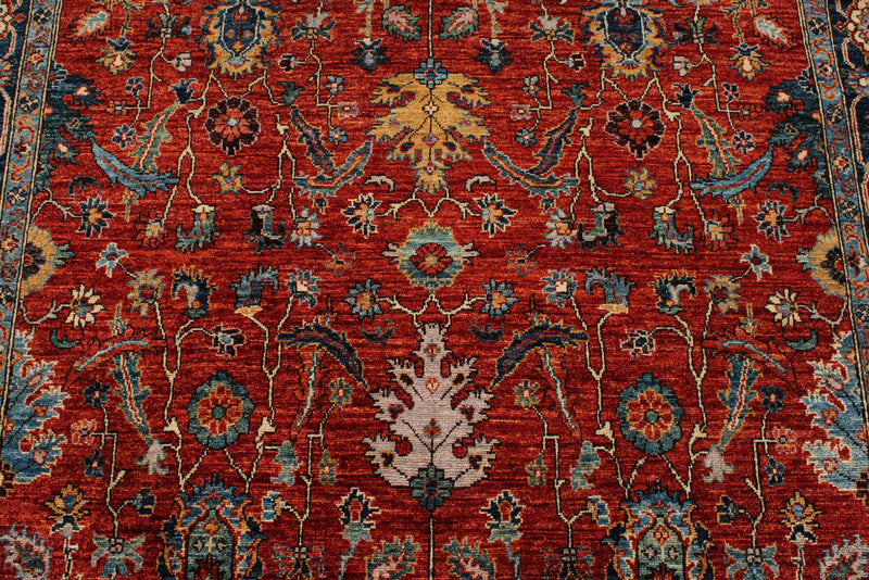 6x9 Rust and Navy Anatolian Traditional Rug