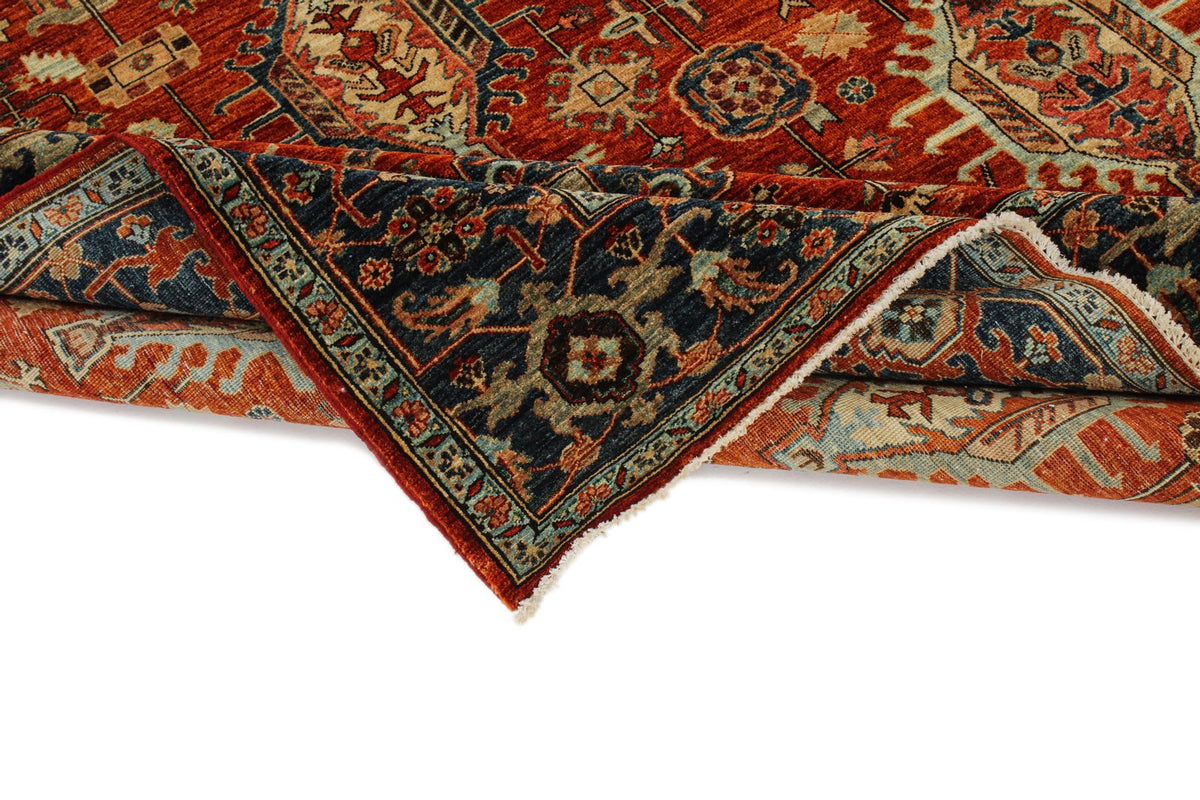 6x9 Rust and Navy Traditional Rug