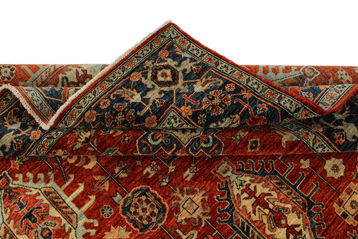 6x9 Rust and Navy Traditional Rug