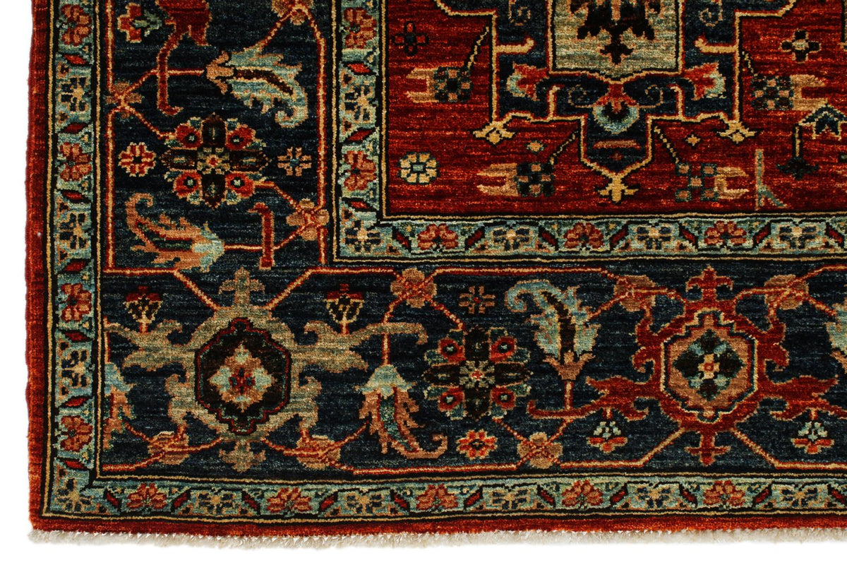 6x9 Rust and Navy Traditional Rug