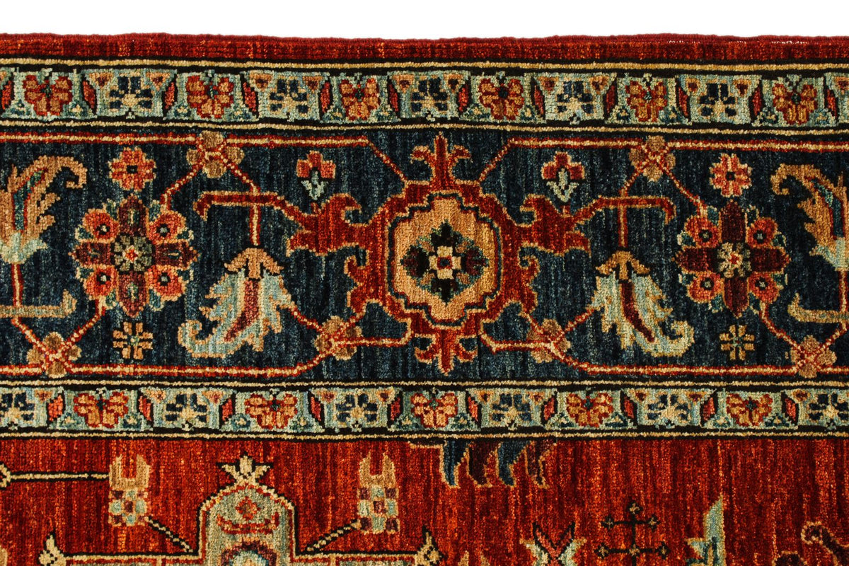 6x9 Rust and Navy Traditional Rug