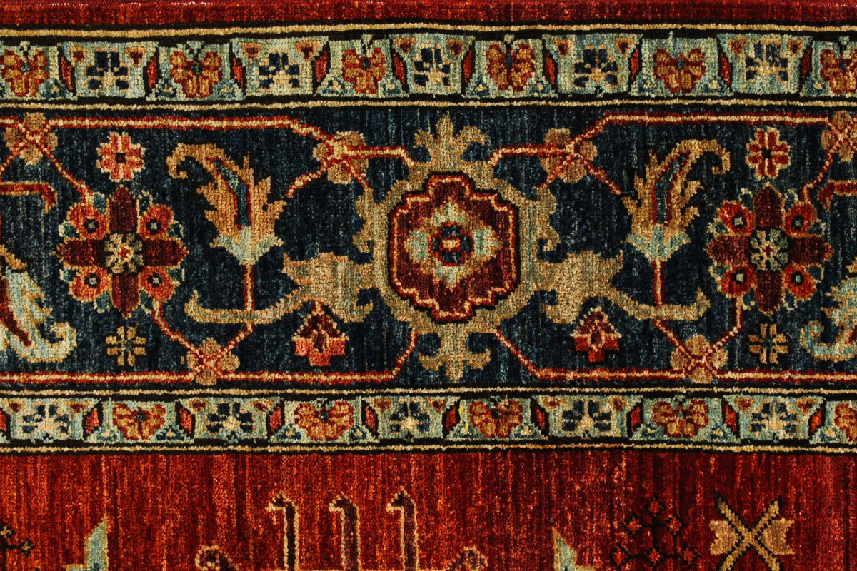 6x9 Rust and Navy Traditional Rug