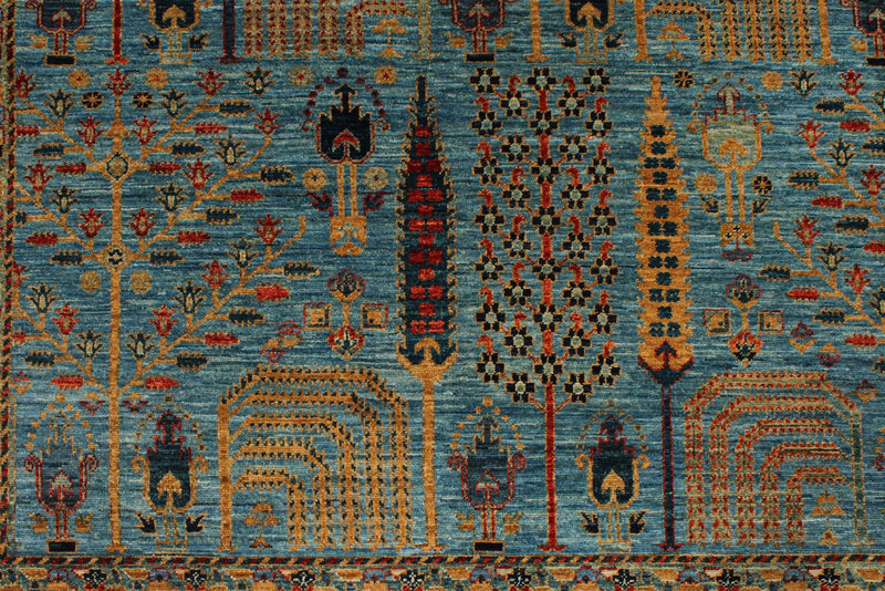 8x12 Blue and Multicolor Traditional Rug