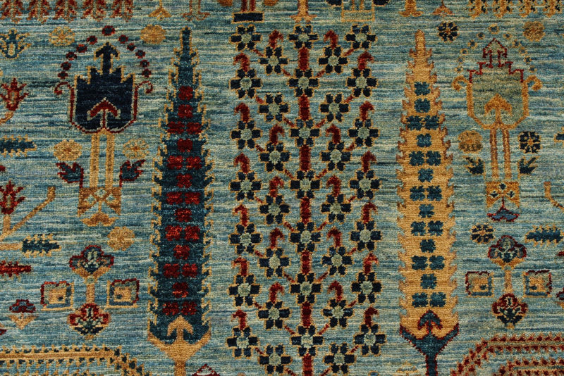 8x12 Blue and Multicolor Traditional Rug