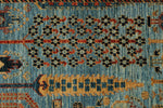 8x12 Blue and Multicolor Traditional Rug