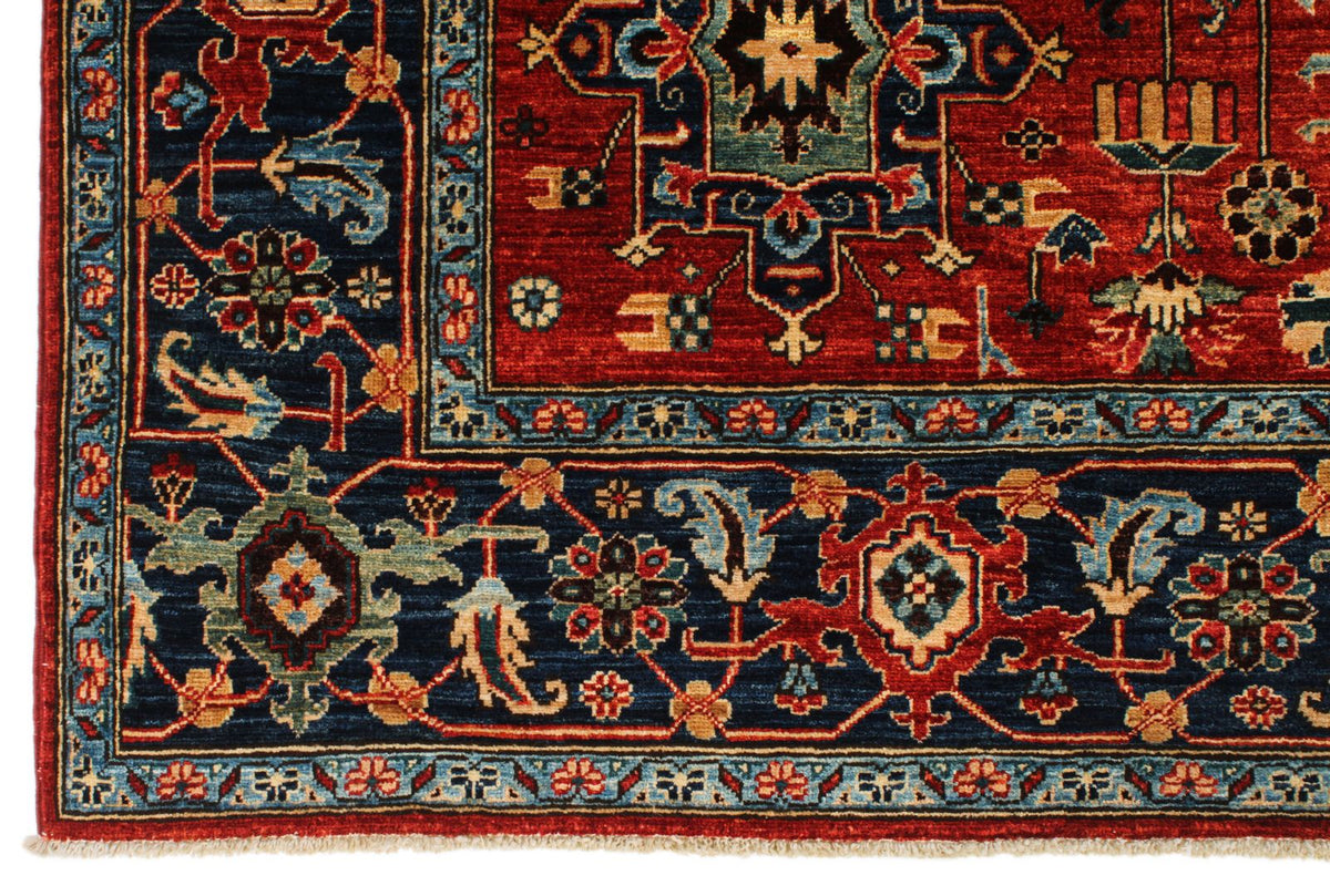 6x9 Rust and Navy Traditional Rug