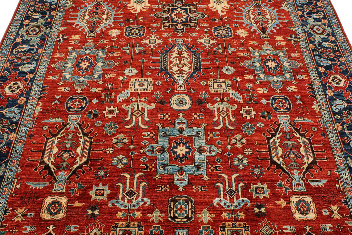 6x9 Rust and Navy Traditional Rug