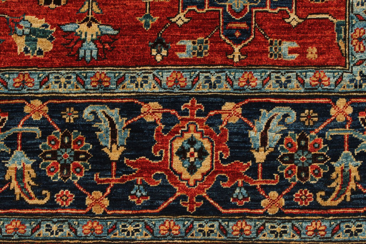 6x9 Rust and Navy Traditional Rug
