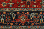 6x9 Rust and Navy Traditional Rug