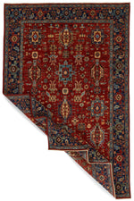 6x9 Rust and Navy Traditional Rug