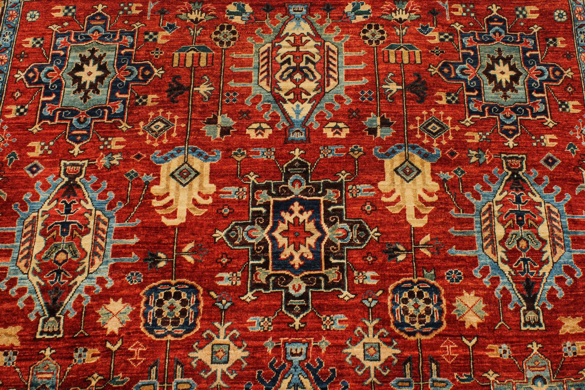 6x9 Rust and Navy Traditional Rug
