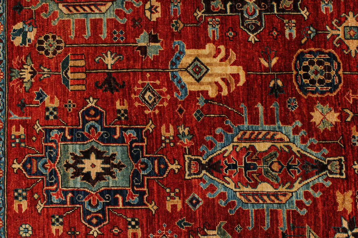 6x9 Rust and Navy Traditional Rug