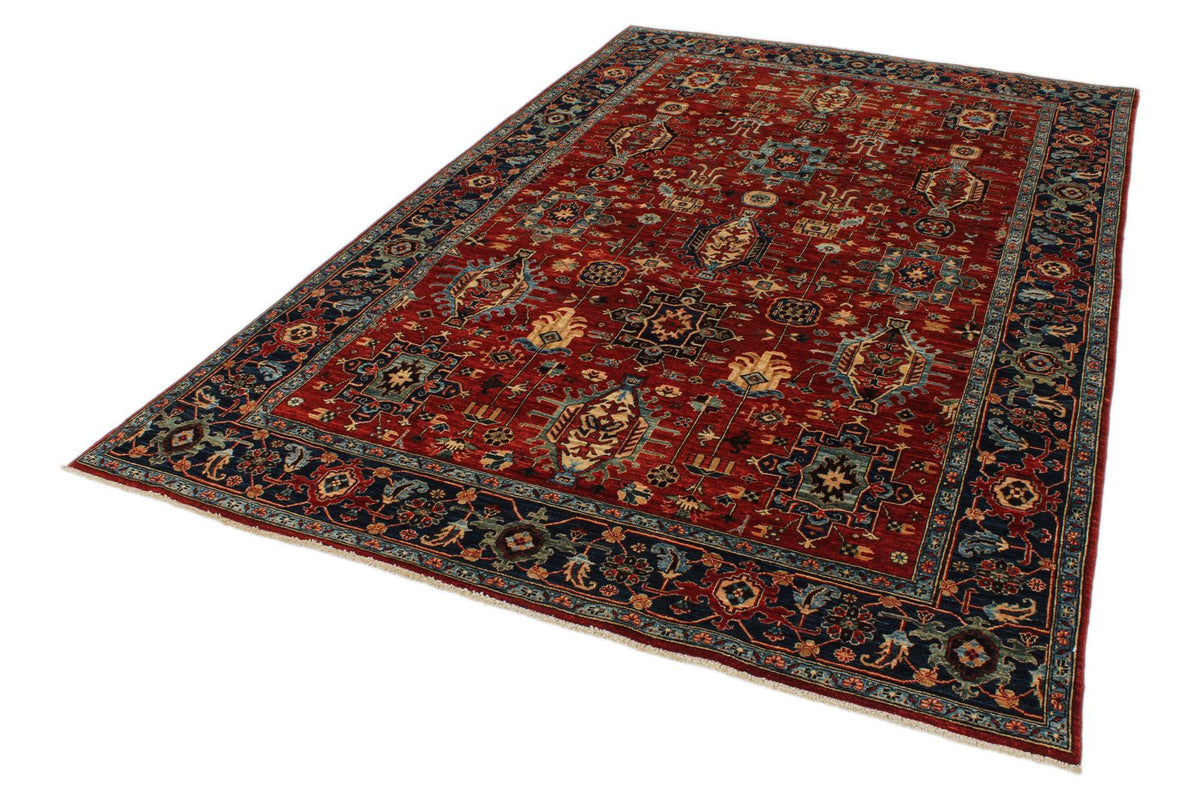 6x9 Rust and Navy Traditional Rug