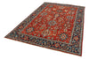 6x9 Rust and Navy Traditional Rug