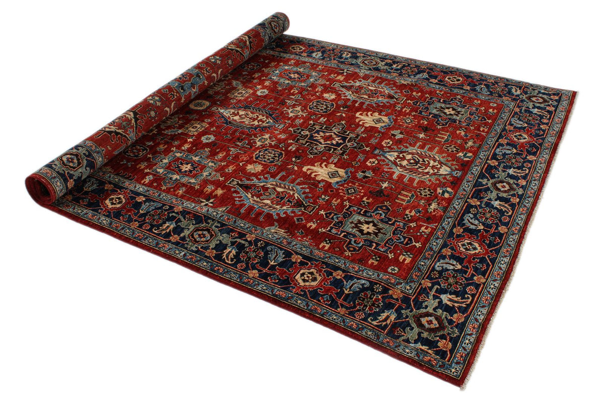 6x9 Rust and Navy Traditional Rug