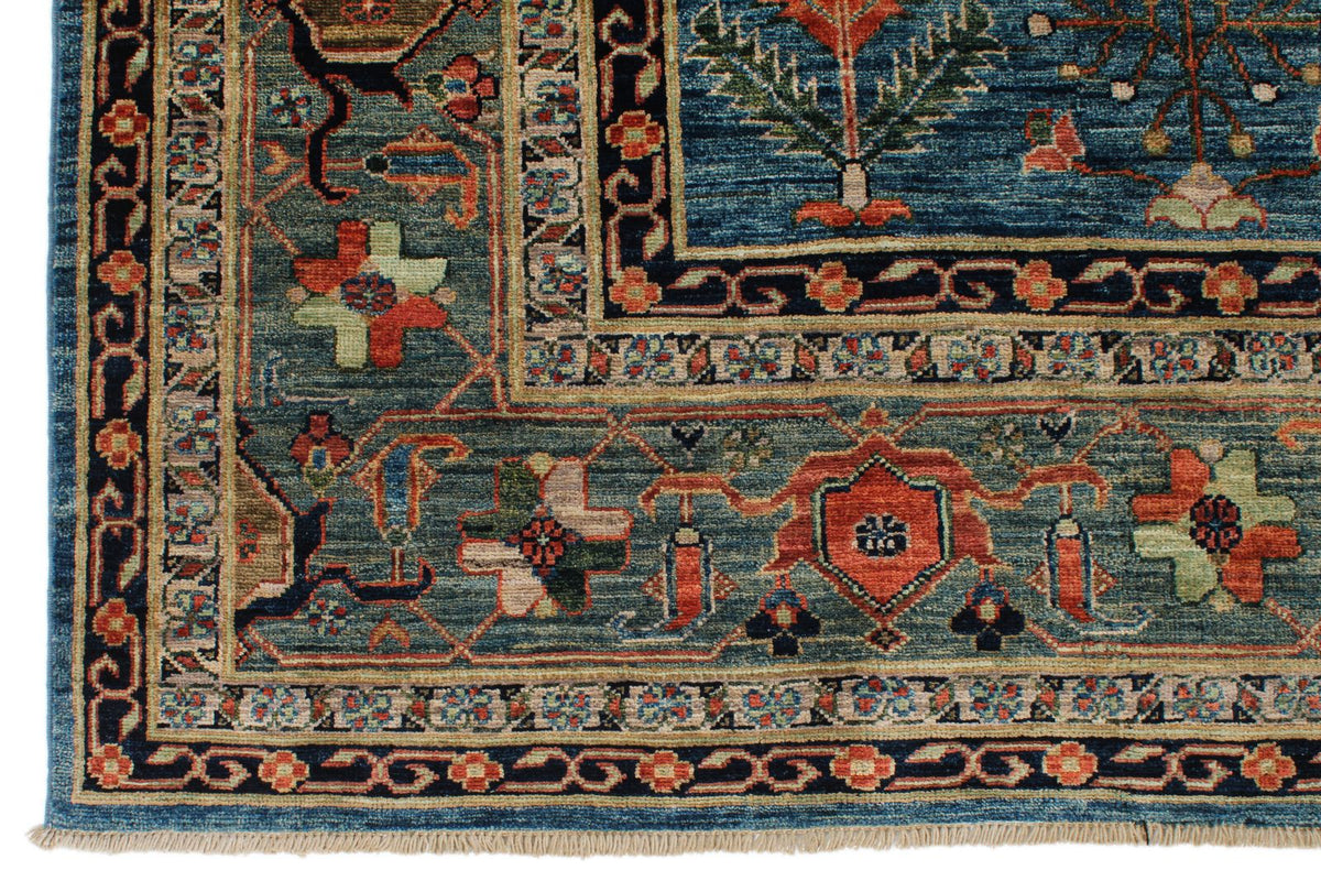9x12 Blue and Green Anatolian Traditional Rug