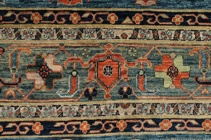 9x12 Blue and Green Anatolian Traditional Rug