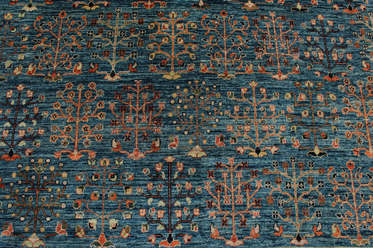 9x12 Blue and Green Anatolian Traditional Rug