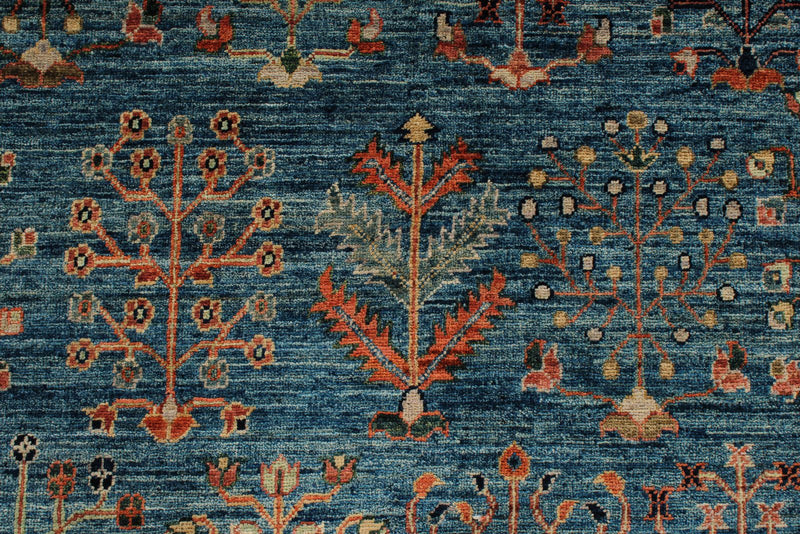 9x12 Blue and Green Anatolian Traditional Rug