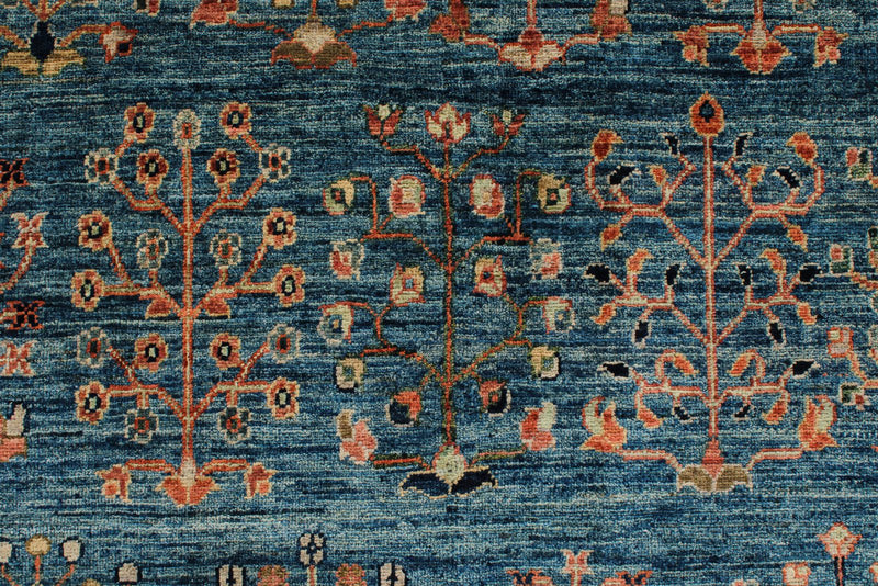 9x12 Blue and Green Anatolian Traditional Rug