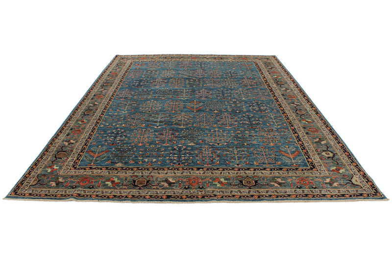 9x12 Blue and Green Anatolian Traditional Rug