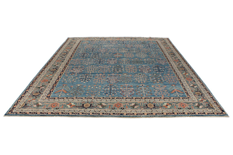 9x12 Blue and Green Anatolian Traditional Rug