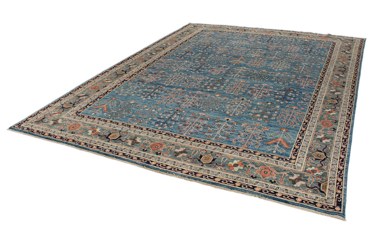 9x12 Blue and Green Anatolian Traditional Rug