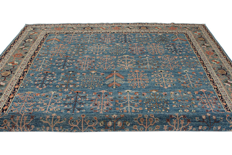 9x12 Blue and Green Anatolian Traditional Rug