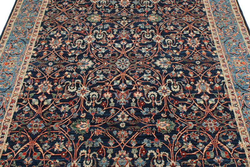 6x9 Navy and Blue Anatolian Traditional Rug