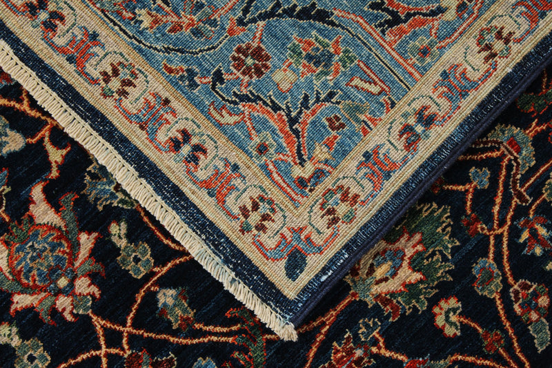 6x9 Navy and Blue Anatolian Traditional Rug