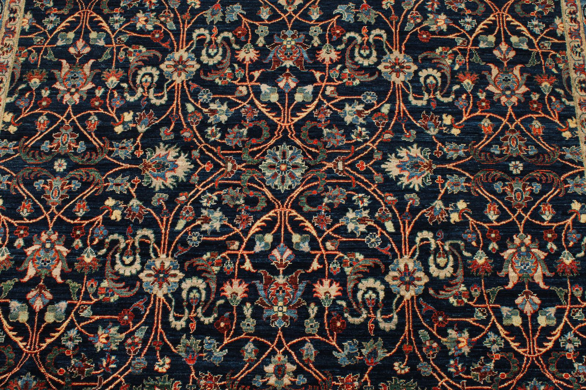 6x9 Navy and Blue Anatolian Traditional Rug