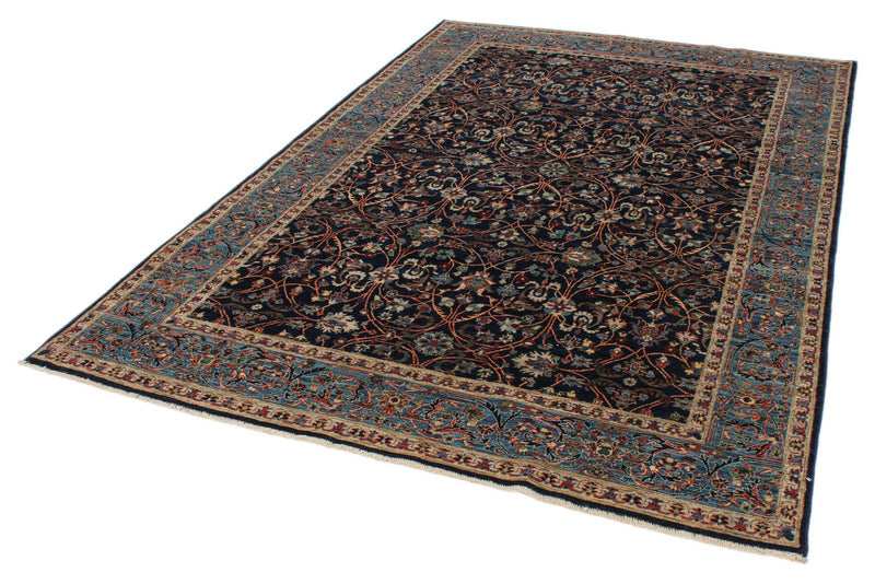 6x9 Navy and Blue Anatolian Traditional Rug